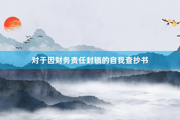 对于因财务责任封锁的自我查抄书